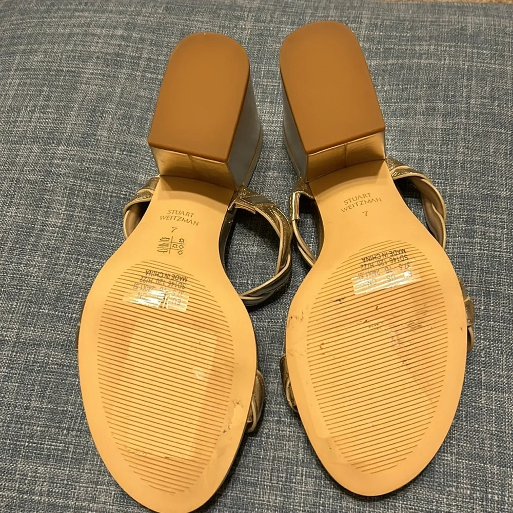 Stuart Weitzman, Twistie 75 Block Heel Slide Sandal, US 7, NWOT